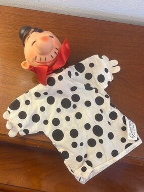 Vintage Wimpy Popeye Hand Puppet 1950s Gund Features Rubber Head Polka Dot